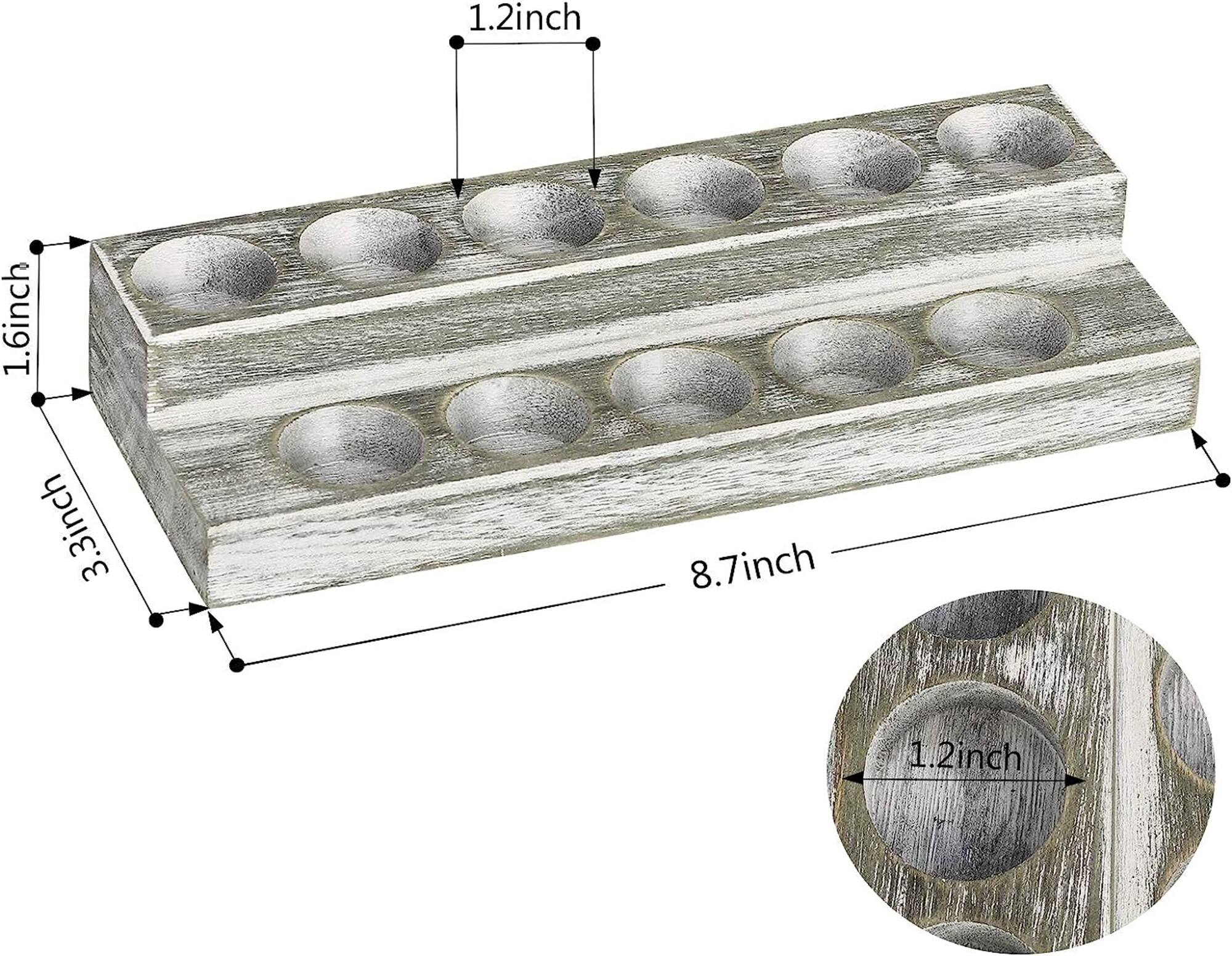 NEX™ Whitewash Essential Oils Storage Rack for 5, 10, 15, and 20mL Bottles, 2ct.